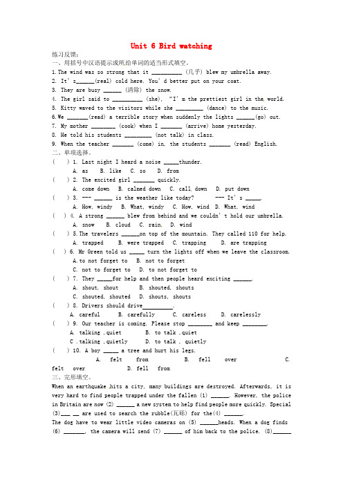 牛津译林版八年级上册Unit 6《Bird watching》(Task)随堂练习