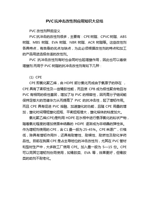 PVC抗冲击改性剂应用知识大总结