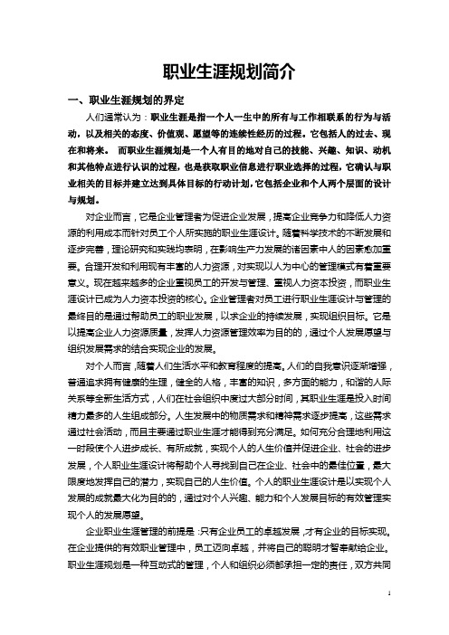 职业生涯规划简介