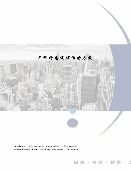 年终特惠促销活动方案