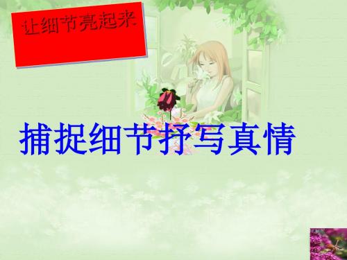 初中作文指导：让细节亮起来——捕捉细节,抒写真情优秀课件