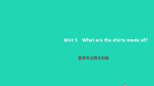 九年级英语全册Unit5重难考点强化训练人教版