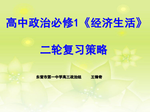高中政治课件-经济生活二轮复习策略