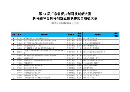 第34届广东青少年科技创新大赛