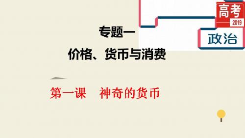 2019版高考政治一轮复习精品课件：1课神奇的货币