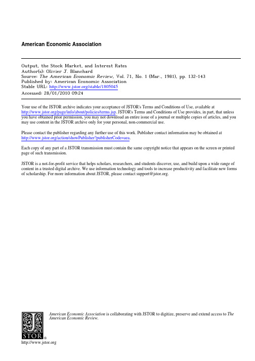 2.1Output, the stock market and interest rate