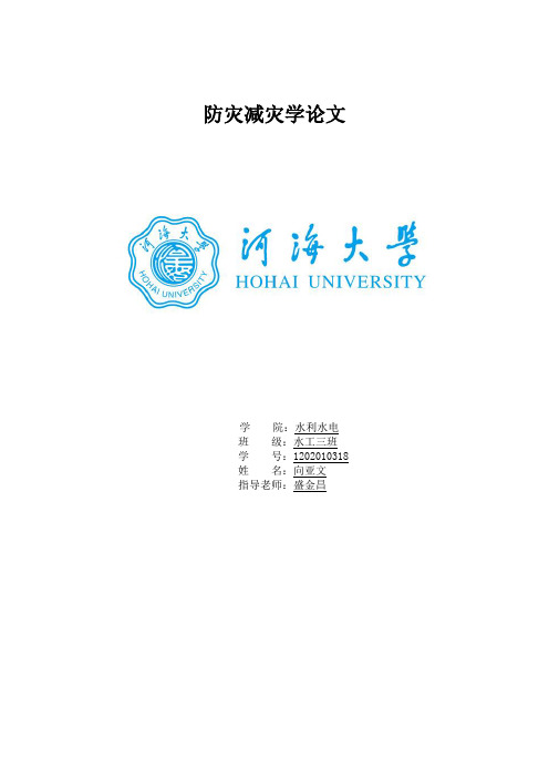 防灾减灾学论文