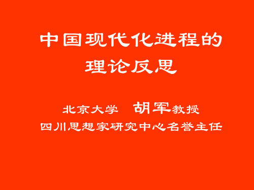 中国现代化进程的理论反思