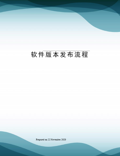软件版本发布流程