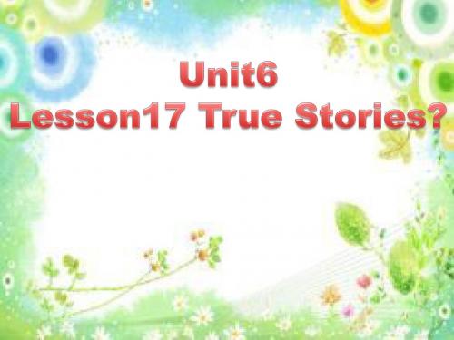 Unit 6 Lesson 17 True Stories 课件3
