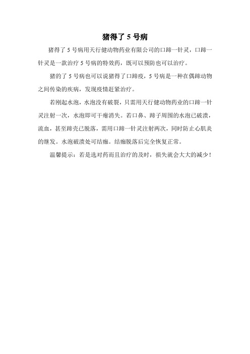 猪得了5号病