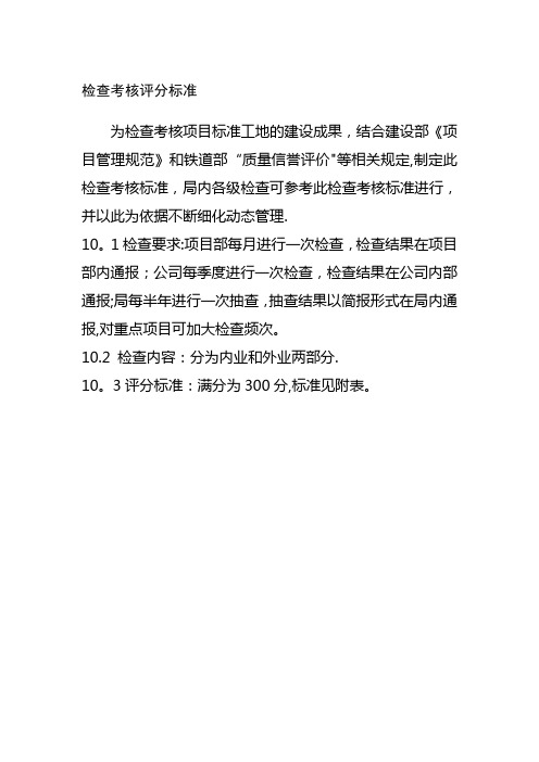检查考核评分标准【范本模板】