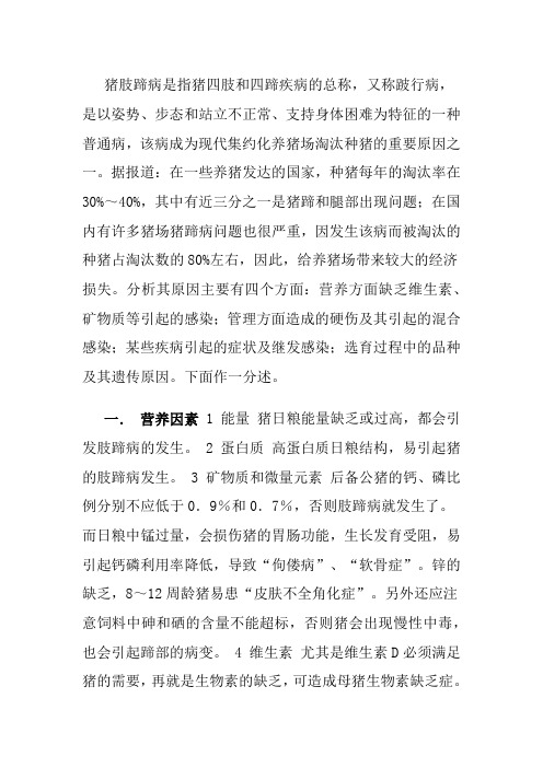 猪肢蹄病