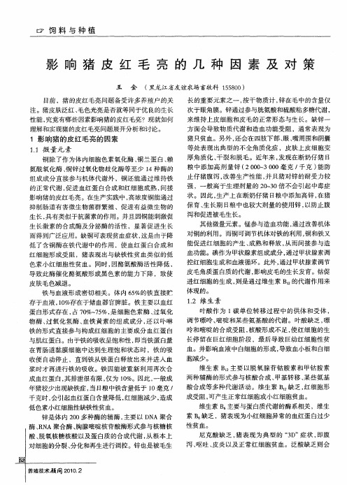 影响猪皮红毛亮的几种因素及对策