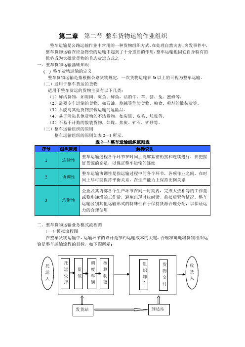运输作业与管理第二章第二节整车货物运输作业组织