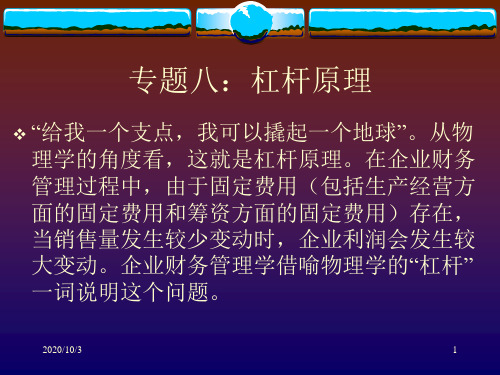 暨南大学MBA课件-《财务管理》专题八