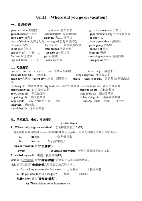 2013新人教版八年级上册英语UNIT1讲义