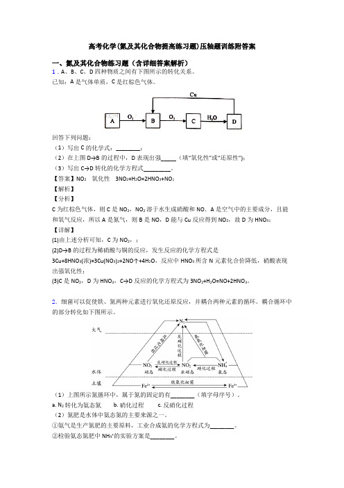 高考化学(氮及其化合物提高练习题)压轴题训练附答案