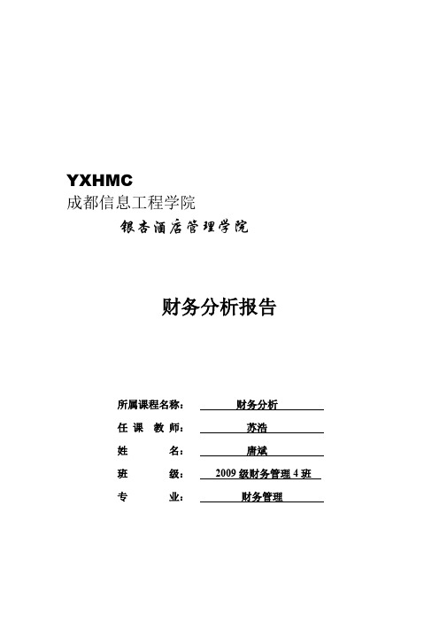 国美电器财务分析报告(最新整理)