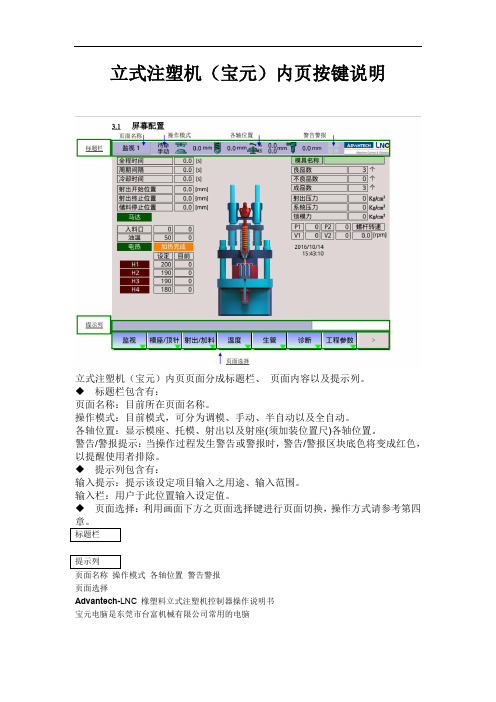 立式注塑机(宝元)内页按键说明