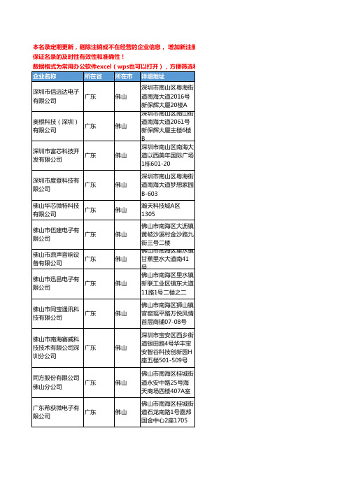 2020新版广东省佛山集成电路工商企业公司名录名单黄页联系方式大全45家