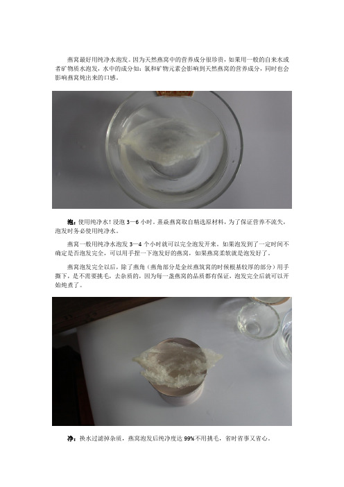 燕窝的泡发与炖煮