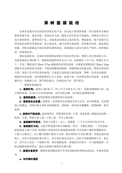 果树套袋栽培