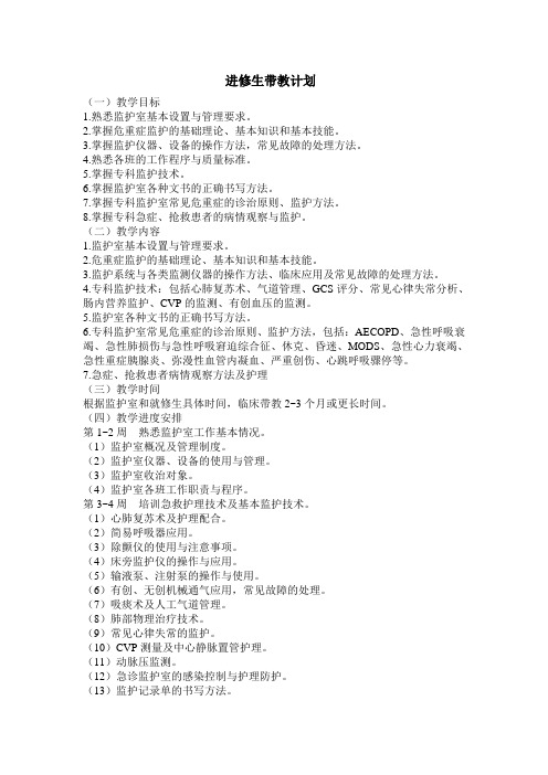 进修生带教计划