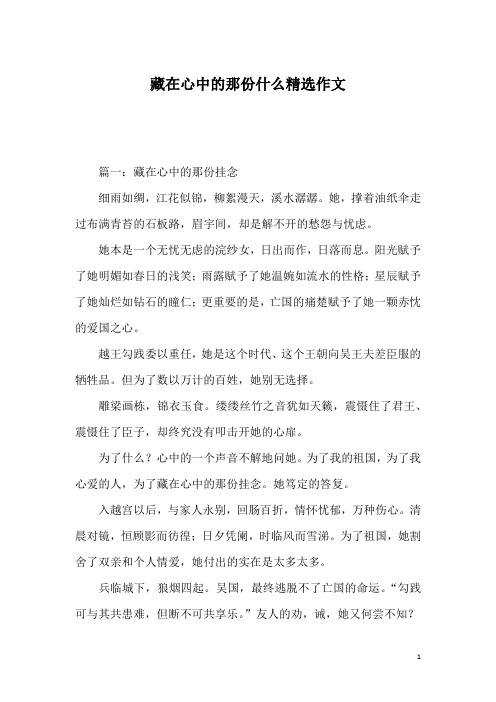 藏在心中的那份什么精选作文