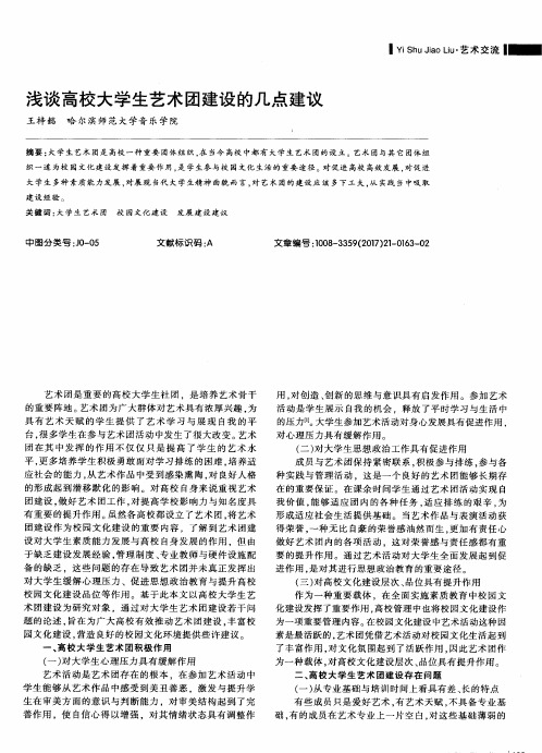 浅谈高校大学生艺术团建设的几点建议