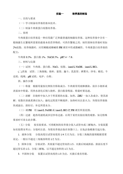 牛肉膏蛋白胨培养基 接种等