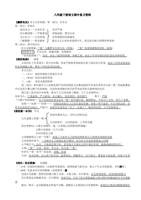 初二下册语文期中复习资料 (1)