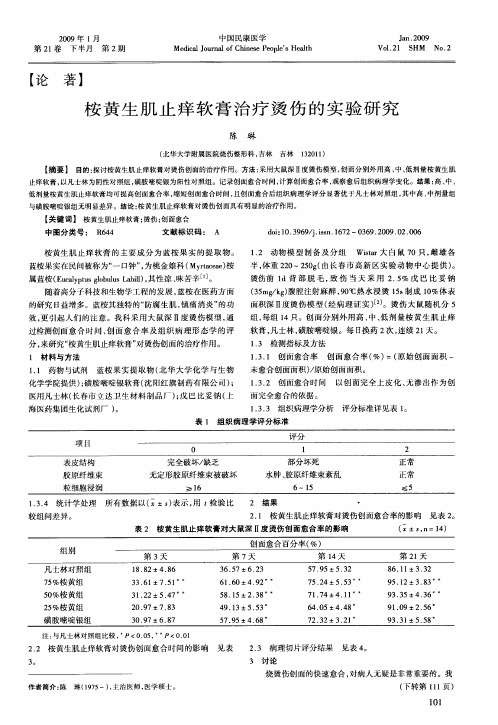 桉黄生肌止痒软膏治疗烫伤的实验研究