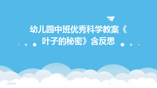 幼儿园中班优秀科学教案《叶子的秘密》含反思