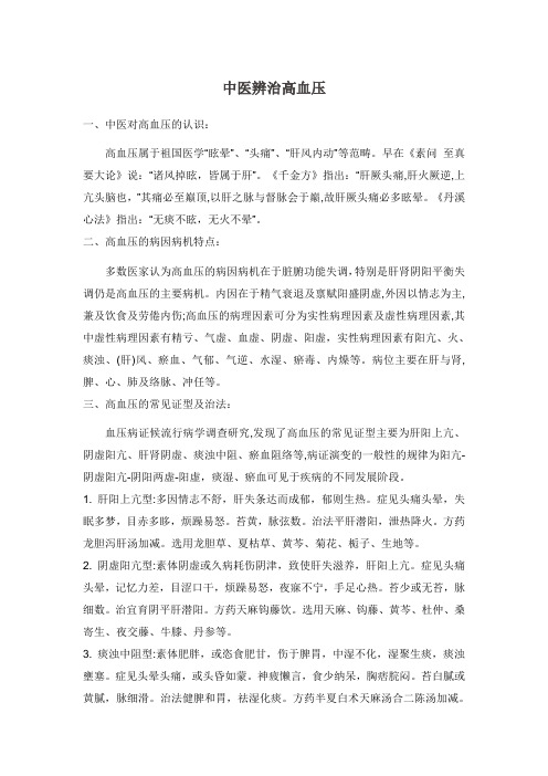 中医辨治高血压