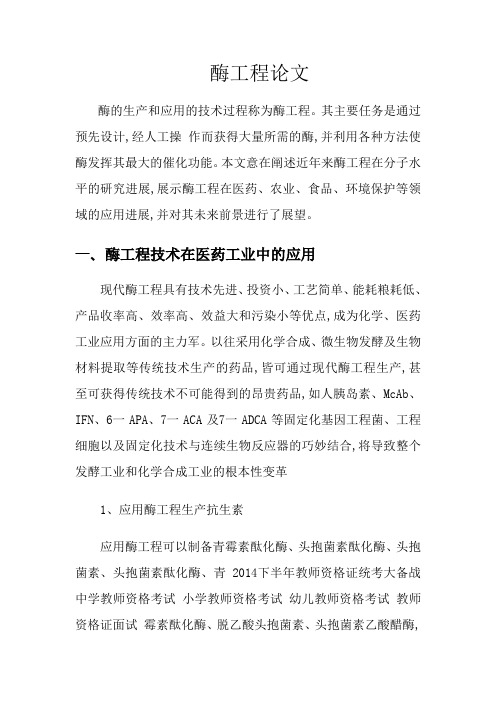 酶工程论文