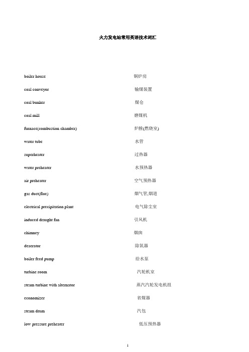 发电厂DCS英汉对照及缩略语.