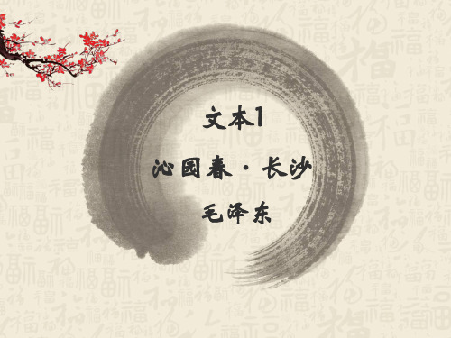 苏教版高一语文必修一专题一《沁园春·长沙》课件(共36张PPT)