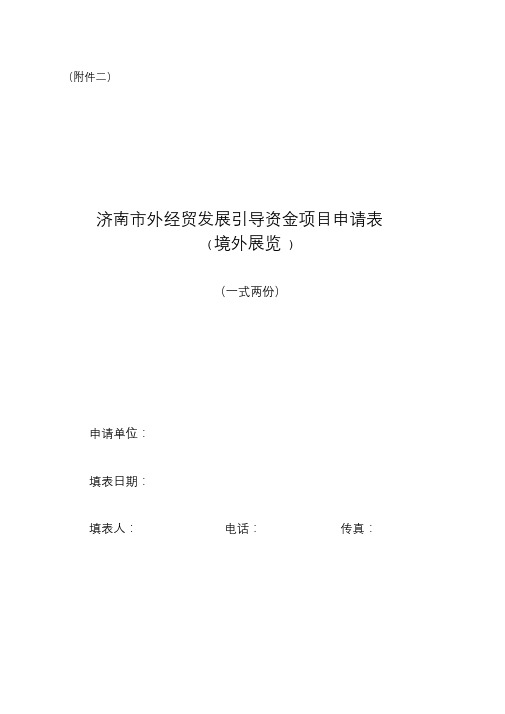 项目资金申请表