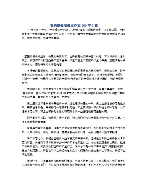 我的寒假我做主作文600字5篇