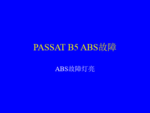 PASSAT ABS故障实例