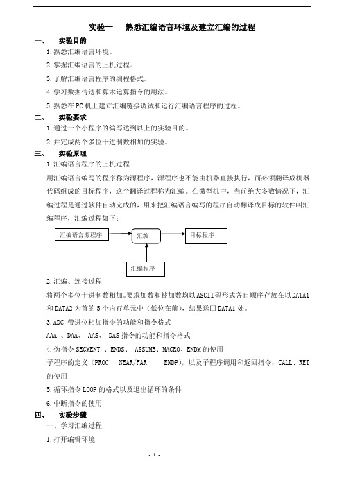 微机原理与接口技术实验