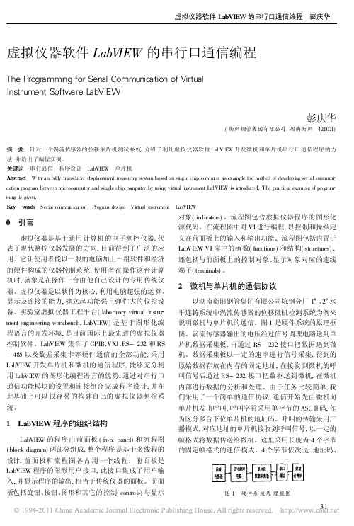~~~~虚拟仪器软件LabVIEW的串行口通信编程