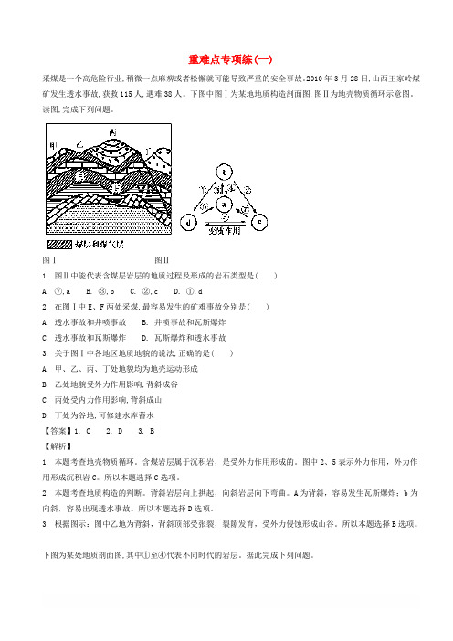 浙江选考2018届高考地理二轮复习重难点专项练一_(有答案)