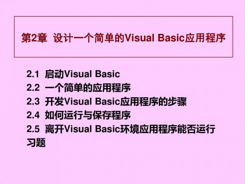 设计一个简单的VisualBasic应用程序-PPT课件