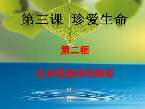 初一上第三课第二框 生命因独特而绚丽 (上课)PPT课件