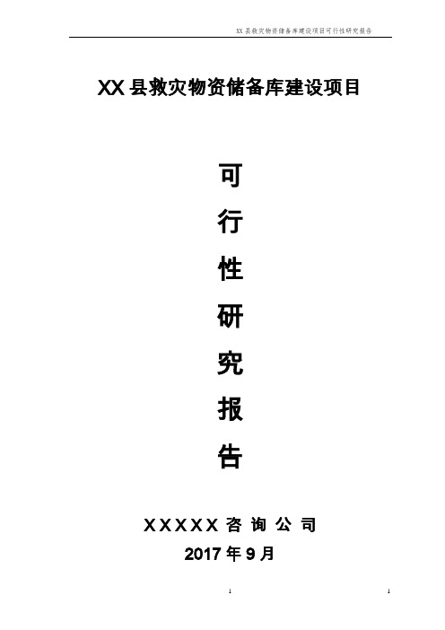 救灾物资储备库可行性研究报告