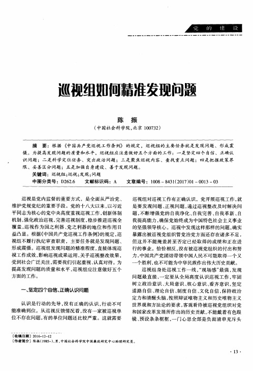 巡视组如何精准发现问题