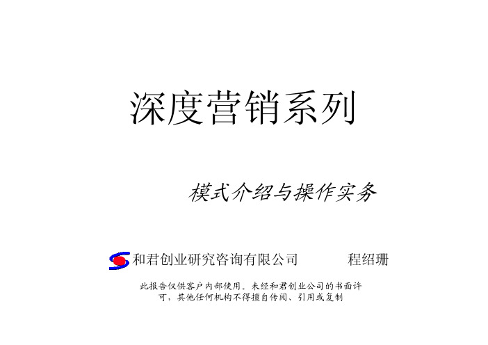 深度营销系列-模式介绍与和作实务-程绍珊1