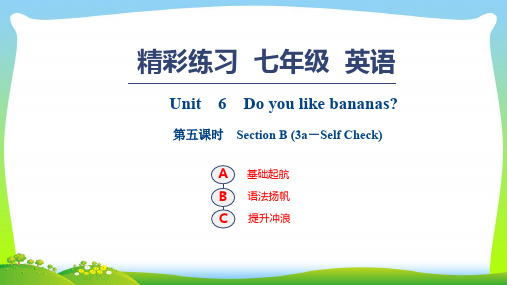 人教版七年级英语上册习题课件：Unit 6  第五课时 Section B (3a-Self Check)